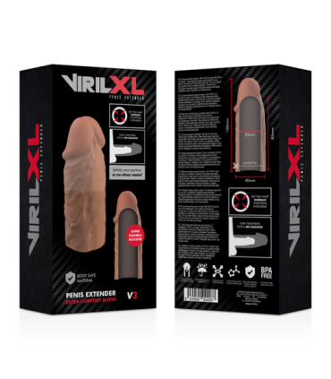 VIRILXL - EXTENSIÓN DE PENE LIQUID SILICONE V3 MARRÓN