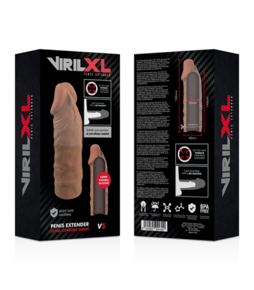 VIRILXL - EXTENSIÓN DE PENE LIQUID SILICONE V5 MARRÓN