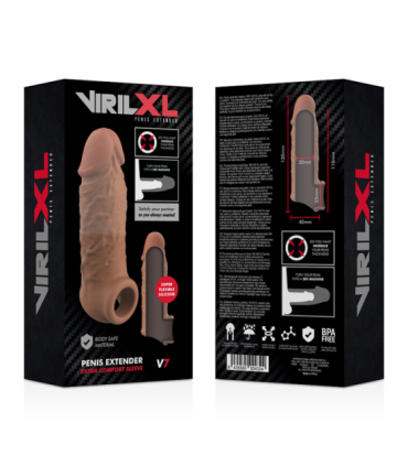 VIRILXL - EXTENSIÓN DE PENE LIQUID SILICONE V7 MARRÓN