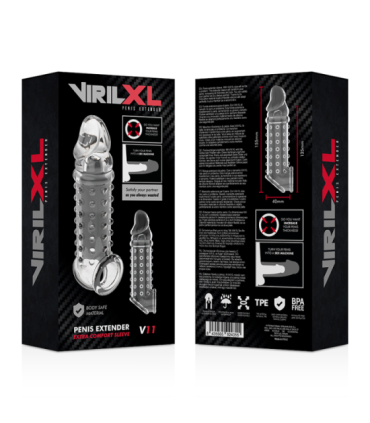 VIRILXL - EXTENSION Y FUNDA  DE PENE  V11 TRANSPARENTE