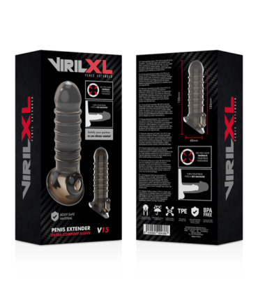 VIRILXL - EXTENSION Y FUNDA  DE PENE  V15 NEGRO