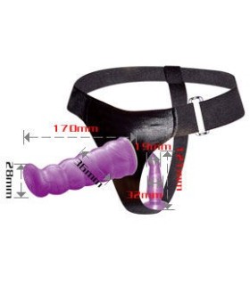 BAILE - ARNÉS ANAL Y VAGINAL FEMENINO LILA PUNTO G 17 CM