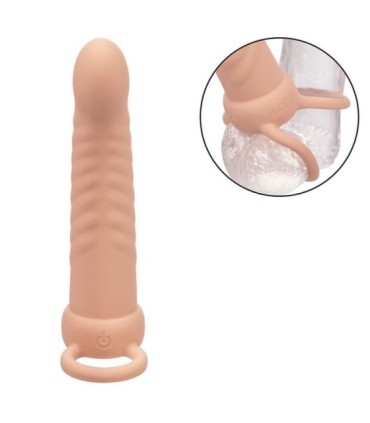 CALEXOTICS - MAXX DOBLE PENETRADOR ACANALADO 10 VIBRACIONES NATURAL