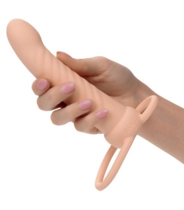 CALEXOTICS - MAXX DOBLE PENETRADOR ACANALADO 10 VIBRACIONES NATURAL