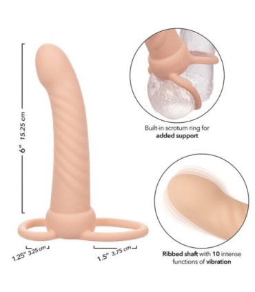 CALEXOTICS - MAXX DOBLE PENETRADOR ACANALADO 10 VIBRACIONES NATURAL