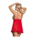 SUBBLIME - BABYDOLL ROJO CON LAZO Y DETALLES BRILLANTES L/XL
