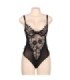 SUBBLIME - TEDDY ENCAJE FLORAL Y CON FLECOS NEGRO TALLA GRANDE