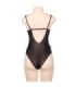 SUBBLIME - TEDDY ENCAJE FLORAL Y CON FLECOS NEGRO TALLA GRANDE