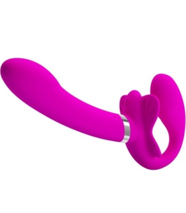 PRETTY LOVE - VALERIE VIBRADOR DOBLE STRAP-ON 12 VIBRACIONES MORADO