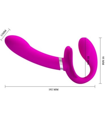 PRETTY LOVE - VALERIE VIBRADOR DOBLE STRAP-ON 12 VIBRACIONES MORADO