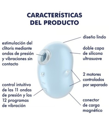 SATISFYER - CUTIE GHOST VIBRADOR LAY-ON AZUL CLARO