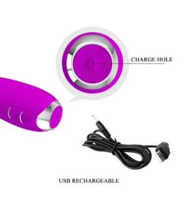 PRETTY LOVE - HECTOR VIBRADOR ELECTROSHOCK RECARGABLE & IMPERMEABLE MORADO