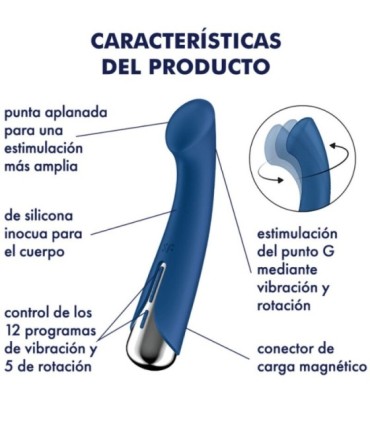SATISFYER - SPINNING G-SPORT 1 VIBRADOR ROTADOR AZUL