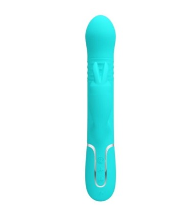 PRETTY LOVE - VIBRADOR COALE RABBIT PERLAS VERDE AGUA