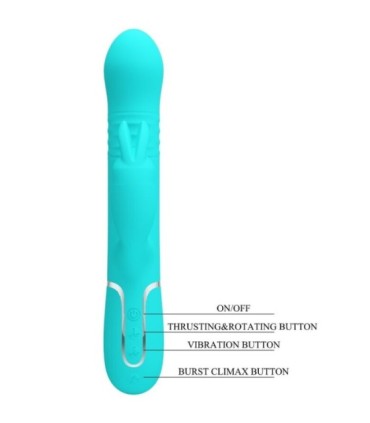 PRETTY LOVE - VIBRADOR COALE RABBIT PERLAS VERDE AGUA