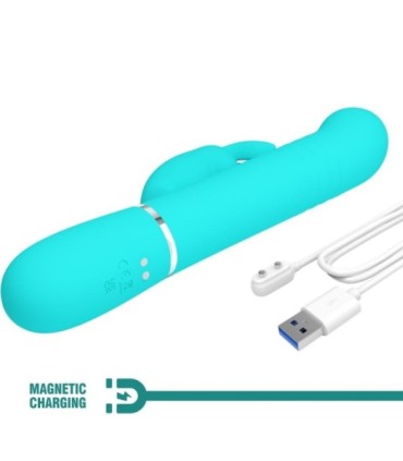 PRETTY LOVE - VIBRADOR COALE RABBIT PERLAS VERDE AGUA