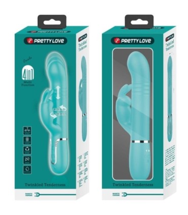 PRETTY LOVE - VIBRADOR COALE RABBIT PERLAS VERDE AGUA