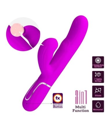 PRETTY LOVE - PERLITA VIBRADOR PUNTO G 3 EN 1 MULTIFUNCIÓN VIOETA