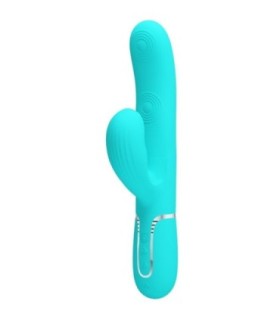 PRETTY LOVE - PERLITA VIBRADOR PUNTO G 3 EN 1 MULTIFUNCIÓN VERDE AGUA