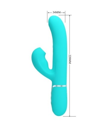 PRETTY LOVE - PERLITA VIBRADOR PUNTO G 3 EN 1 MULTIFUNCIÓN VERDE AGUA