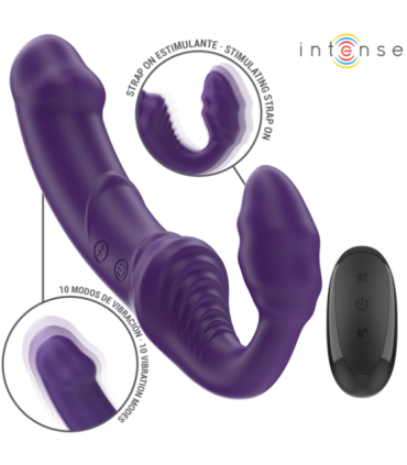 INTENSE - JILL VIBRADOR DOBLE 20 CM VIOLETA CONTROL REMOTO