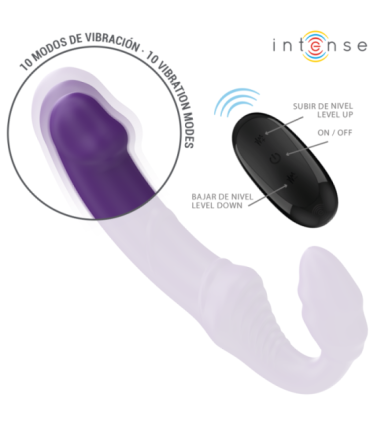 INTENSE - JILL VIBRADOR DOBLE 20 CM VIOLETA CONTROL REMOTO