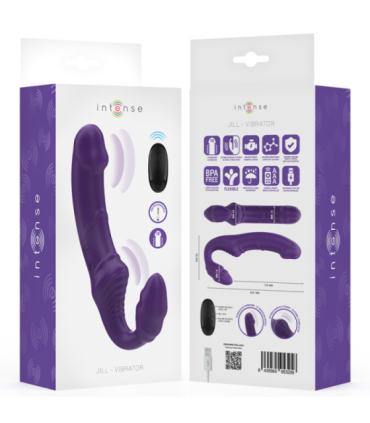 INTENSE - JILL VIBRADOR DOBLE 20 CM VIOLETA CONTROL REMOTO