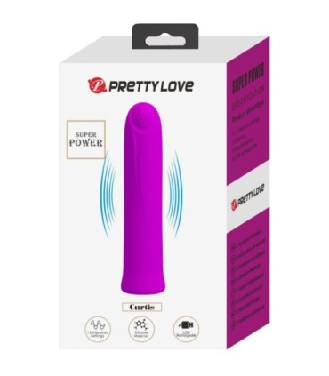 PRETTY LOVE - CURTIS MINI VIBRADOR SUPER POWER 12 VIBRACIONES SILICONA VIOLETA