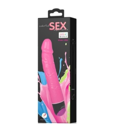 BAILE - COLORFUL SEX VIBRADOR REALÍSTICO ROSA 23 CM