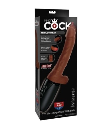 KING COCK - PLUS TRIPLE THREAT MARRÓN