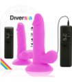 DIVERSIA - DILDO REALÍSTICO FLEXIBLE CON VIBRACIÓN MORADO 17 CM -O- 3.3 CM
