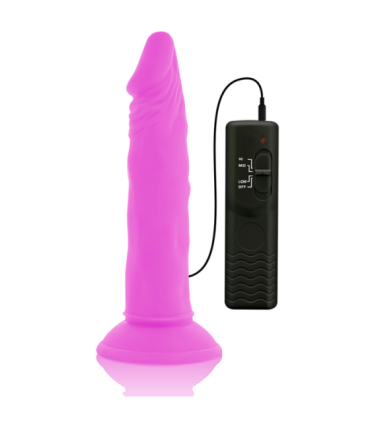 DIVERSIA - DILDO REALÍSTICO FLEXIBLE CON VIBRACIÓN LILA 23 CM -O- 4.3 CM