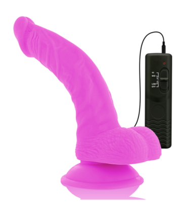 DIVERSIA - DILDO REALÍSTICO FLEXIBLE CON VIBRACIÓN LILA 21.5 CM -O- 4.5 CM