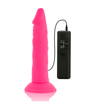 DIVERSIA - DILDO REALÍSTICO FLEXIBLE CON VIBRACIÓN ROSA 23 CM -O- 4.3 CM