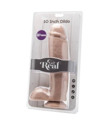 GET REAL - DILDO 25,5 CM CON TESTÍCULOS VIBRADOR NATURAL