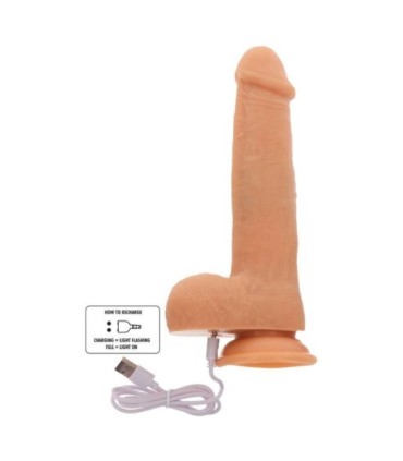GET REAL - DILDO VIBRADOR CON BOLAS GIRATORIAS NATURAL