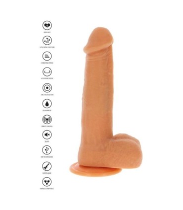 GET REAL - DILDO VIBRADOR CON BOLAS GIRATORIAS NATURAL
