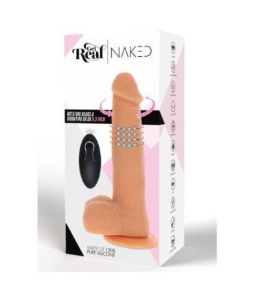 GET REAL - DILDO VIBRADOR CON BOLAS GIRATORIAS NATURAL