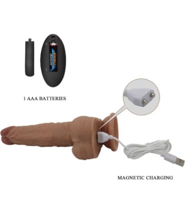 PRETTY LOVE - JONATHAN DILDO SILICONA 3 VIBRACIONES + 3 MEDIDAS INSERCIÓN CONTROL REMOTO 21 CM