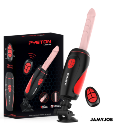 JAMYJOB - PYSTON BASE MASTURBADOR AUTOMÁTICO CON DILDO CONTROL REMOTO