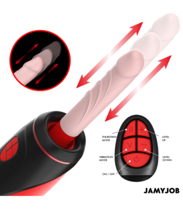 JAMYJOB - PYSTON BASE MASTURBADOR AUTOMÁTICO CON DILDO CONTROL REMOTO