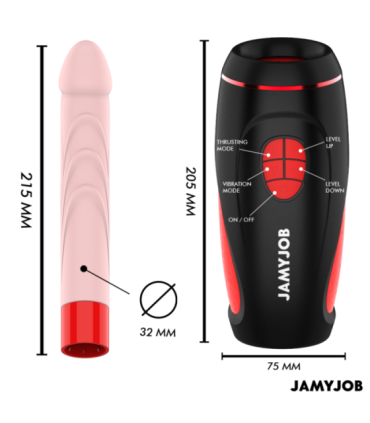 JAMYJOB - PYSTON BASE MASTURBADOR AUTOMÁTICO CON DILDO CONTROL REMOTO