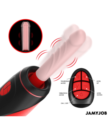 JAMYJOB - PYSTON BASE MASTURBADOR AUTOMÁTICO CON DILDO CONTROL REMOTO