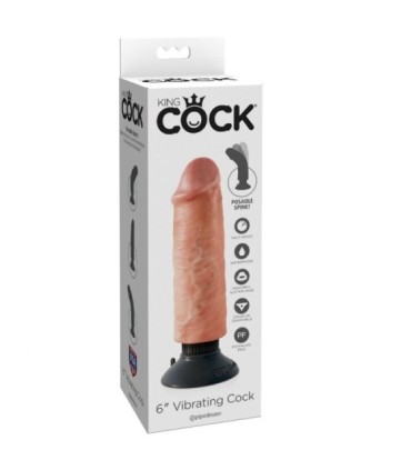KING COCK - DILDO VIBRADOR 15.24 CM NATURAL