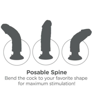 KING COCK - DILDO VIBRADOR 15.24 CM NATURAL