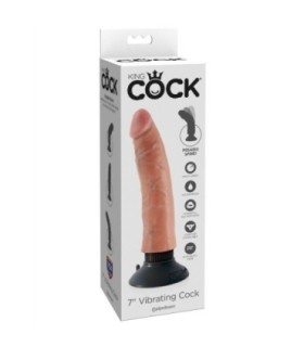 KING COCK - DILDO VIBRADOR 17.78 CM NATURAL