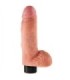 KING COCK - DILDO VIBRADOR CON TESTÍCULOS 17.78 CM NATURAL