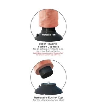 KING COCK - DILDO VIBRADOR CON TESTÍCULOS 17.78 CM NATURAL