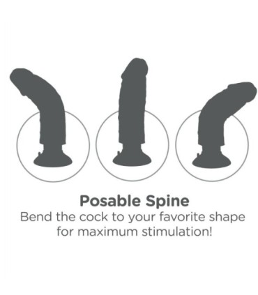 KING COCK - DILDO VIBRADOR CON TESTÍCULOS 17.78 CM NATURAL