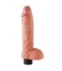 KING COCK - DILDO VIBRADOR CON TESTÍCULOS 25.5 CM COLOR NATURAL